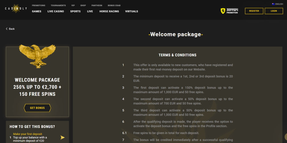 Casinoly welcome package